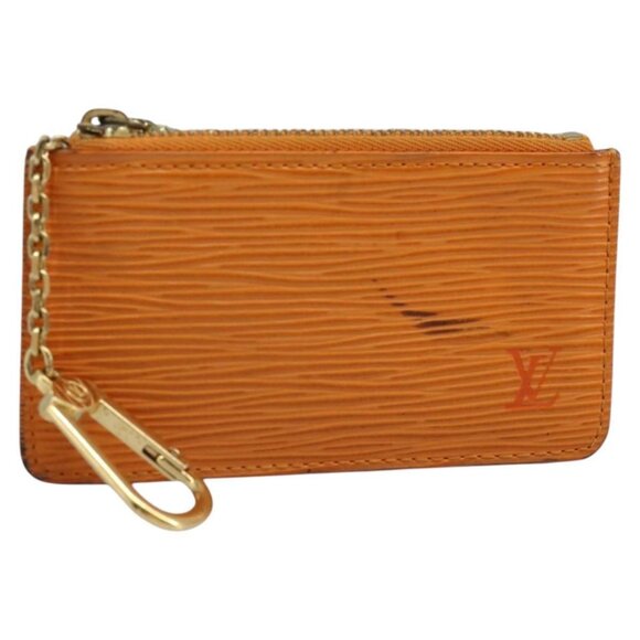LOUIS VUITTON Epi Pochette Cles Coin Purse Orange Mandarin LV Auth - Picture 1 of 16